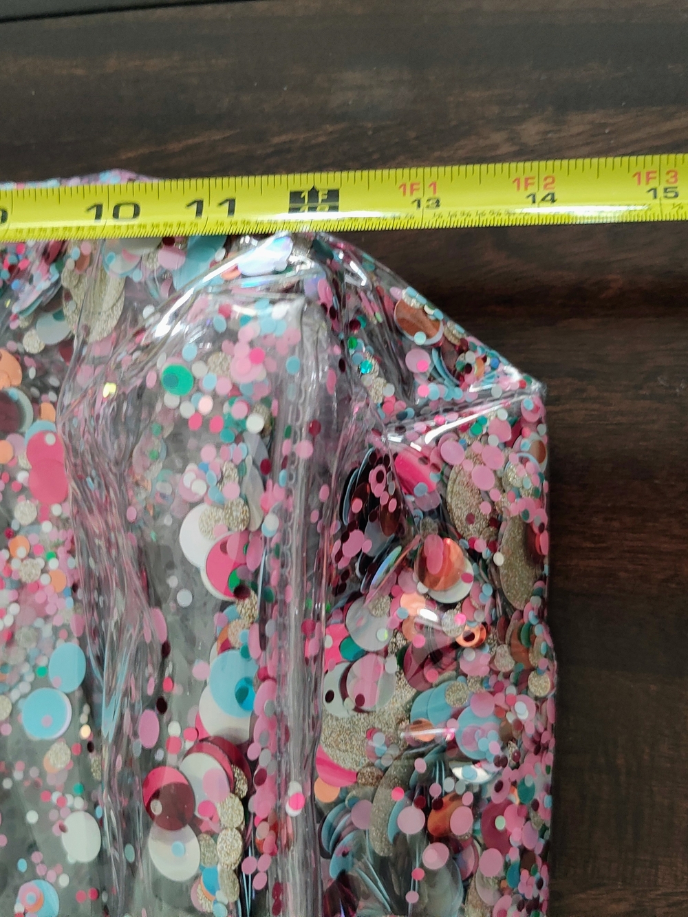Clear Confetti Tote Bag with Navy Handles - Picture 6 of 7